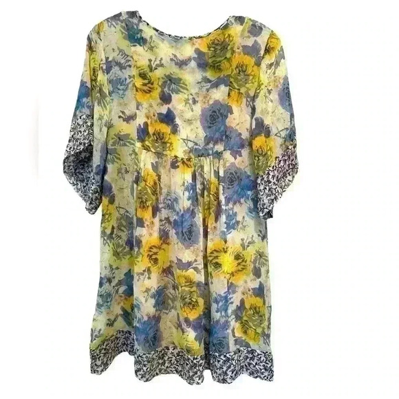 Joie Cycla Tunic Top in Mixed Floral Yellow Print Size Small - Picture 6 of 11
